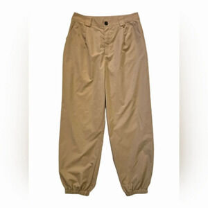 Cobain Style Jogger Chino Pants Women's Medium Casual Relaxed High Rise Beige